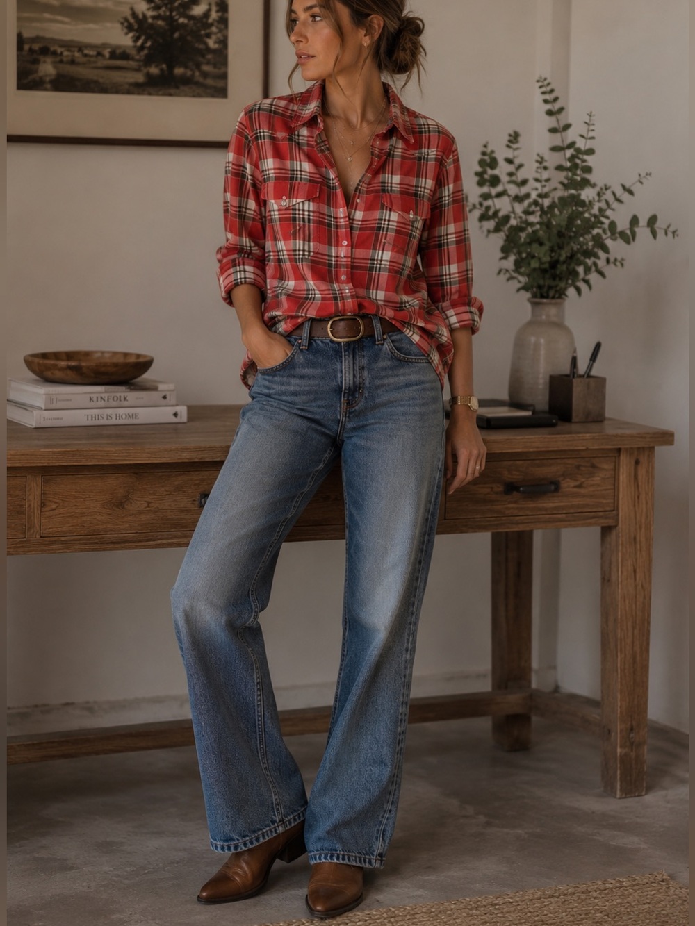 Levi's Red Plaid Button-Front Shirt